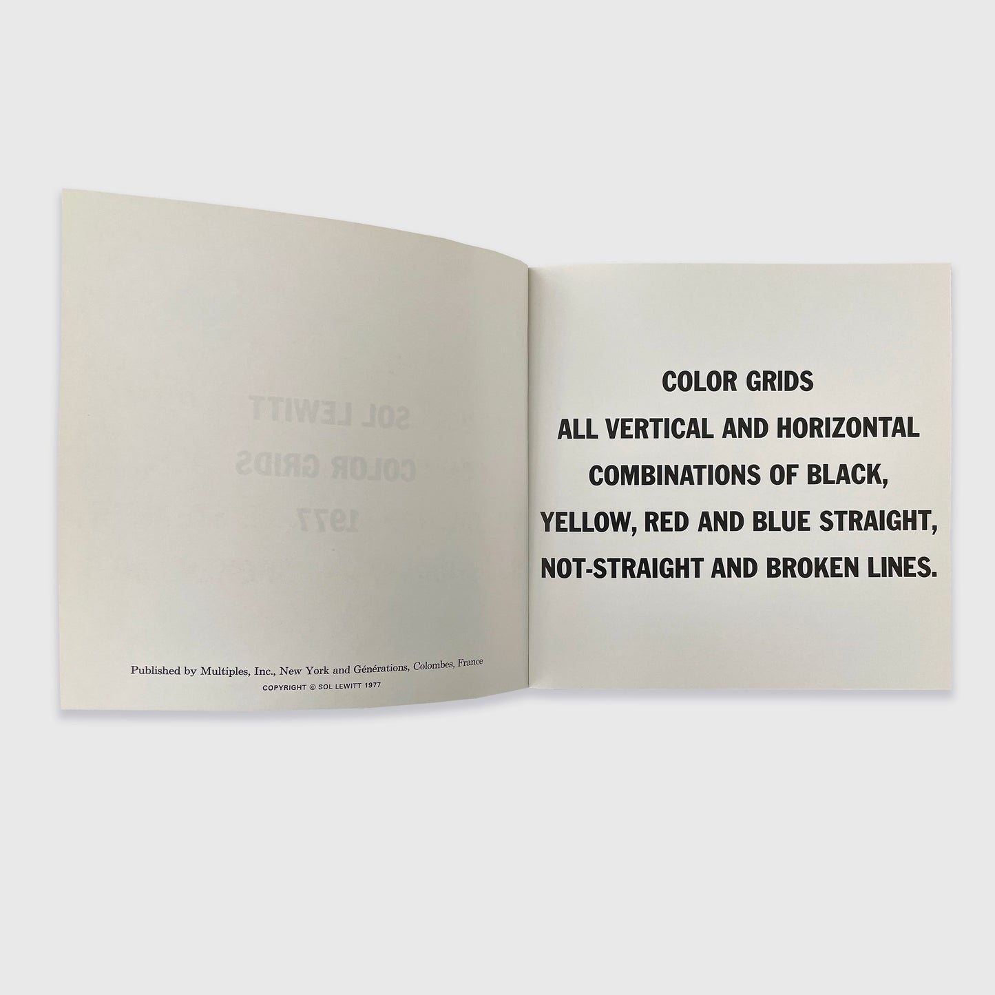Sol LeWitt: Color Grids: All Vertical and Horizontal Combinations of Black, Yellow, Red and Blue Straight, Not-Straight and Broken Lines