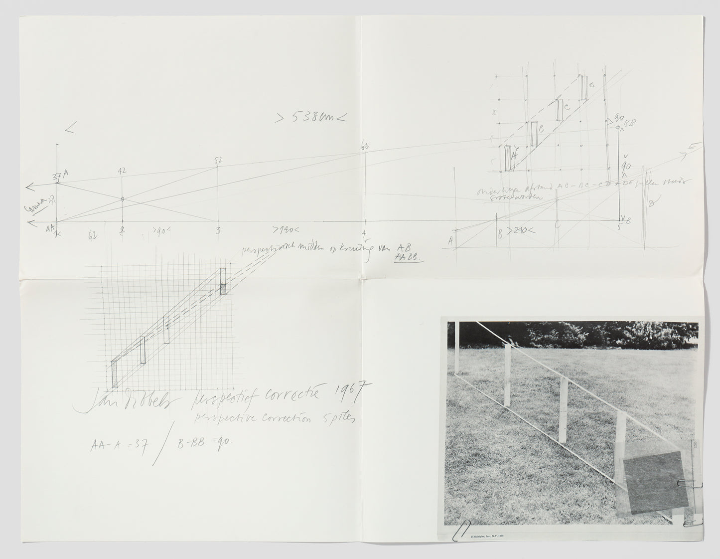 Jan Dibbets: Perspective Correction - 5 poles