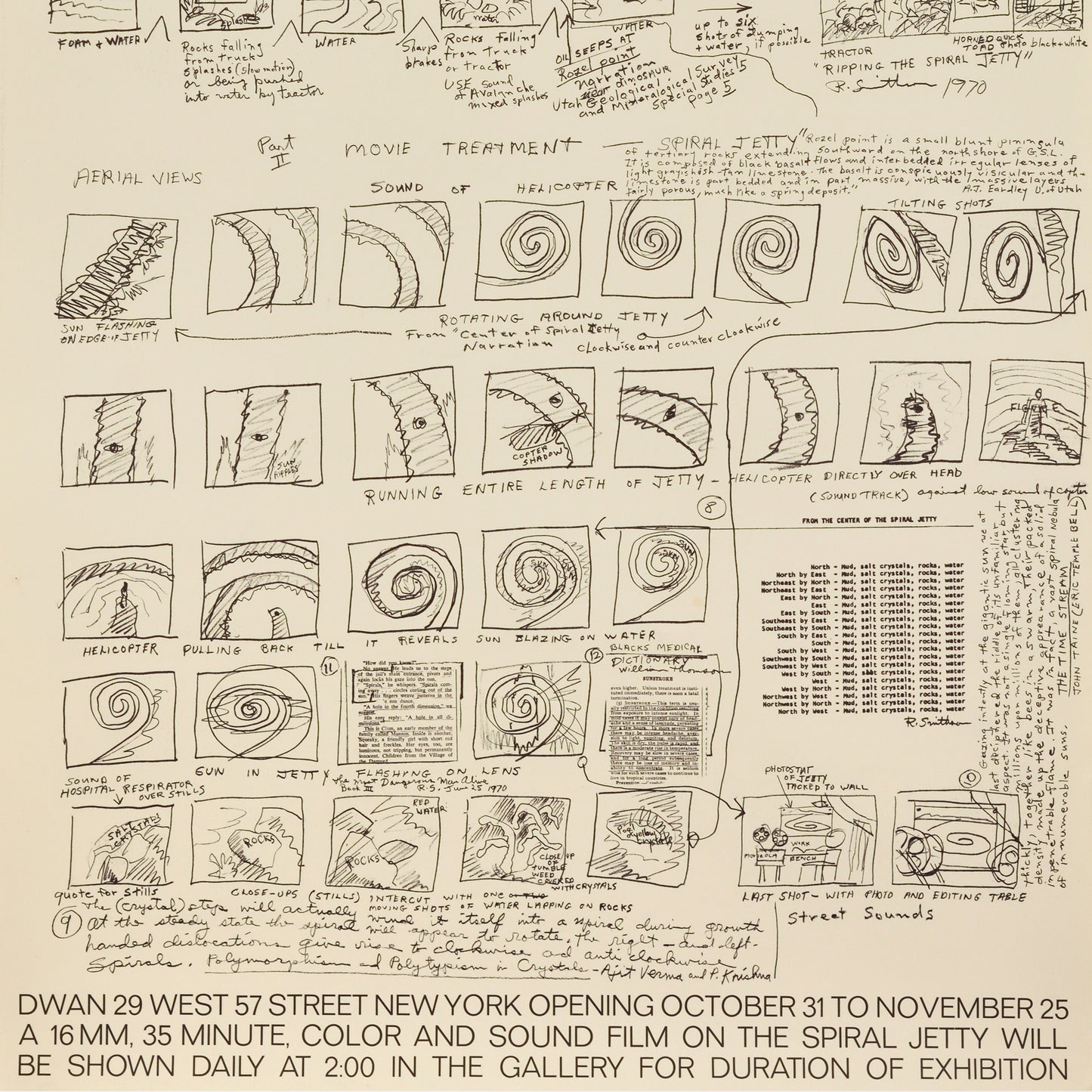 Robert Smithson: Movie Treatment Poster for Spiral Jetty